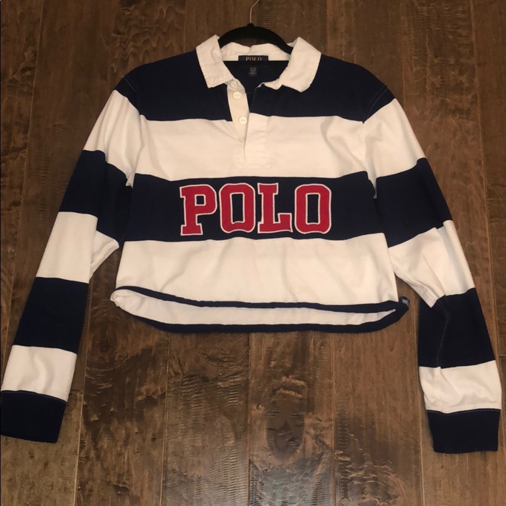 Vintage reworked striped rugby shirt